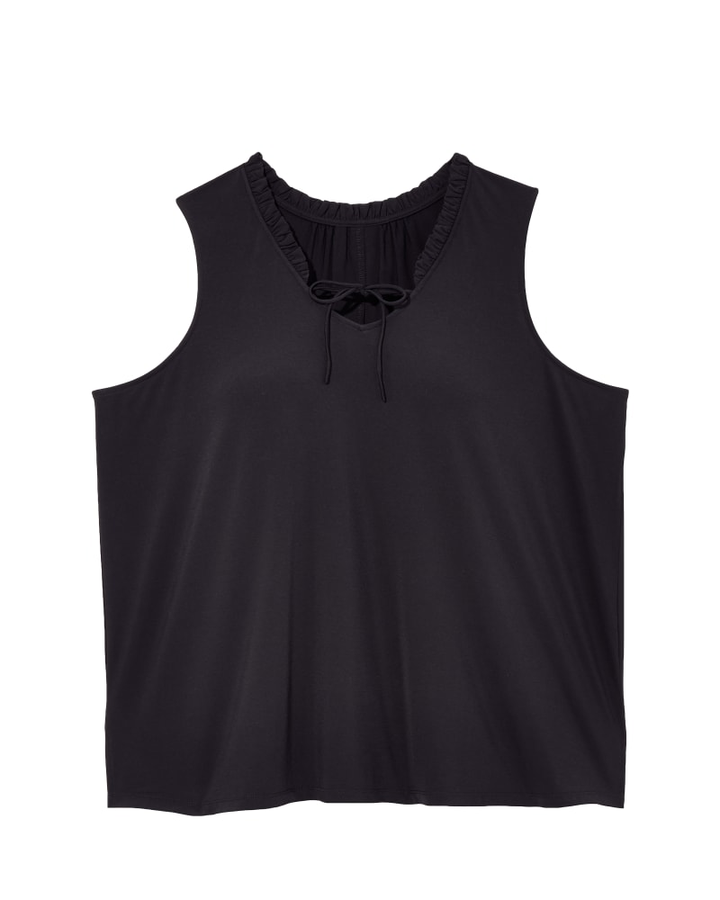 Front of plus size Kay Sleeveless Ruffle Neck Top by Ryan Wythe | Dia&Co | dia_product_style_image_id:122186